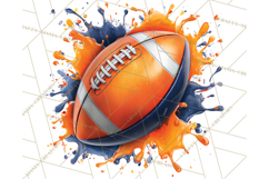 Football Clipart PNG with Team Color Paint Splash Design Product Image 2
