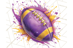 Football Clipart PNG with Team Color Paint Splash Design Product Image 3