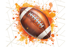 Football Clipart PNG with Team Color Paint Splash Design Product Image 4