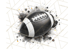 Football Clipart PNG with Team Color Paint Splash Design Product Image 5