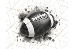 Football Clipart PNG with Team Color Paint Splash Design Product Image 5