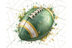 Football Clipart PNG with Team Color Paint Splash Design Product Image 2