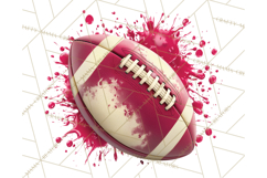 Football Clipart PNG with Team Color Paint Splash Design Product Image 3