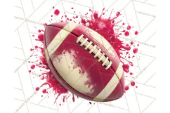 Football Clipart PNG with Team Color Paint Splash Design Product Image 3