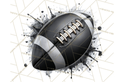 Football Clipart PNG with Team Color Paint Splash Design Product Image 4