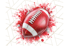 Football Clipart PNG with Team Color Paint Splash Design Product Image 5