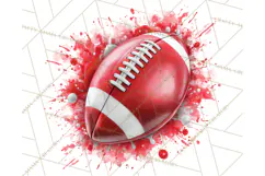 Football Clipart PNG with Team Color Paint Splash Design Product Image 5