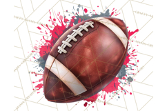 Football Clipart PNG with Team Color Paint Splash Design Product Image 3