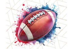 Football Clipart PNG with Team Color Paint Splash Design Product Image 5
