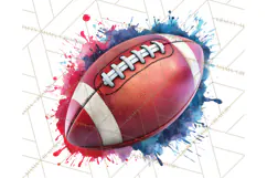Football Clipart PNG with Team Color Paint Splash Design Product Image 5