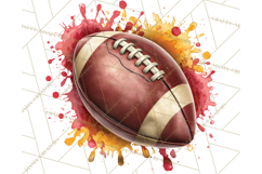 Football Clipart PNG with Team Color Paint Splash Design Product Image 2