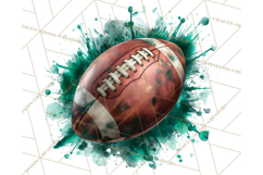 Football Clipart PNG with Team Color Paint Splash Design Product Image 3
