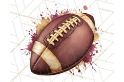 Football Clipart PNG with Team Color Paint Splash Design Product Image 4