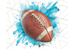 Football Clipart PNG with Team Color Paint Splash Design Product Image 5