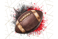 Football Clipart PNG with Team Color Paint Splash Design Product Image 2