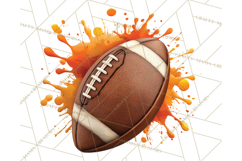 Football Clipart PNG with Team Color Paint Splash Design Product Image 5