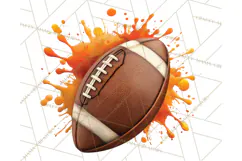 Football Clipart PNG with Team Color Paint Splash Design Product Image 5