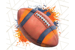 Football Clipart PNG with Team Color Paint Splash Design Product Image 2