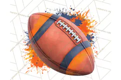 Football Clipart PNG with Team Color Paint Splash Design Product Image 2
