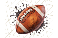 Football Clipart PNG with Team Color Paint Splash Design Product Image 3