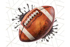 Football Clipart PNG with Team Color Paint Splash Design Product Image 3