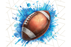 Football Clipart PNG with Team Color Paint Splash Design Product Image 5