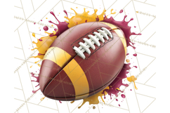 Football Clipart PNG with Team Color Paint Splash Design Product Image 2