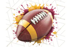 Football Clipart PNG with Team Color Paint Splash Design Product Image 2