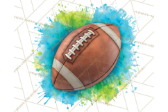 Football Clipart PNG with Team Color Paint Splash Design Product Image 3