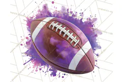 Football Clipart PNG with Team Color Paint Splash Design Product Image 4