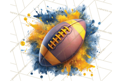 Football Clipart PNG with Team Color Paint Splash Design Product Image 5