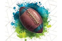 Football Clipart PNG with Team Color Paint Splash Design Product Image 2