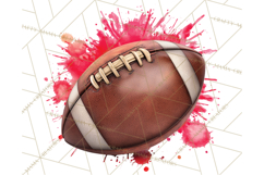 Football Clipart PNG with Team Color Paint Splash Design Product Image 3