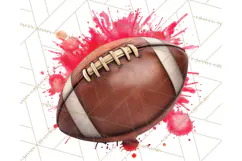Football Clipart PNG with Team Color Paint Splash Design Product Image 3