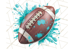 Football Clipart PNG with Team Color Paint Splash Design Product Image 4
