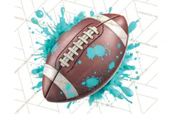 Football Clipart PNG with Team Color Paint Splash Design Product Image 4