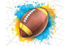 Football Clipart PNG with Team Color Paint Splash Design Product Image 5