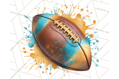 Football Clipart PNG with Team Color Paint Splash Design Product Image 2