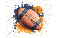 Football Clipart PNG with Team Color Paint Splash Design Product Image 3