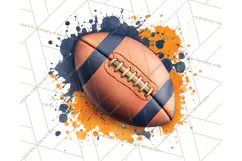 Football Clipart PNG with Team Color Paint Splash Design Product Image 3