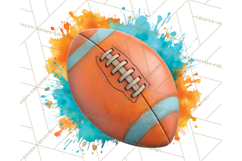 Football Clipart PNG with Team Color Paint Splash Design Product Image 4