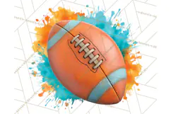Football Clipart PNG with Team Color Paint Splash Design Product Image 4