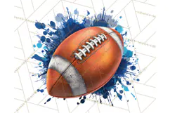 Football Clipart PNG with Team Color Paint Splash Design Product Image 5