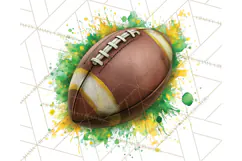 Football Clipart PNG with Team Color Paint Splash Design Product Image 3