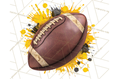 Football Clipart PNG with Team Color Paint Splash Design Product Image 5