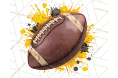 Football Clipart PNG with Team Color Paint Splash Design Product Image 5