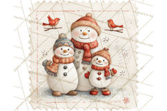 Vintage Christmas Stamp Clipart PNG Watercolor Product Image 2