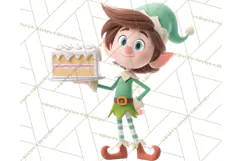 Cozy Christmas Bakery Gingerbread Clip Art PNG Festive Mini Product Image 3