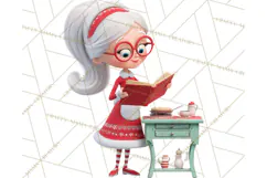 Cozy Christmas Bakery Gingerbread Clip Art PNG Festive Mini Product Image 3