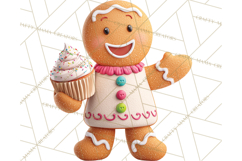 Cozy Christmas Bakery Gingerbread Clip Art PNG Festive Mini Product Image 4